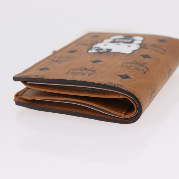 MCM x Sanrio Kitty Vicetos Logogram Compact Wallet Leather Brown Auth 167762SM