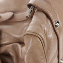 Miu Miu Hand Bag Leather 2way Beige Silver Auth 167764M-16