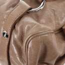 Miu Miu Hand Bag Leather 2way Beige Silver Auth 167764M-17