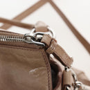 Miu Miu Hand Bag Leather 2way Beige Silver Auth 167764M-20