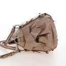 Miu Miu Hand Bag Leather 2way Beige Silver Auth 167764M-4