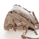 Miu Miu Hand Bag Leather 2way Beige Silver Auth 167764M-5