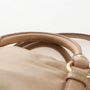 Miu Miu Hand Bag Leather 2way Beige Silver Auth 167765M-16
