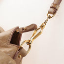 Miu Miu Hand Bag Leather 2way Beige Silver Auth 167765M-19