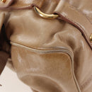 Miu Miu Hand Bag Leather 2way Beige Silver Auth 167765M-20