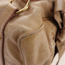 Miu Miu Hand Bag Leather 2way Beige Silver Auth 167765M-21