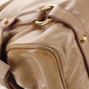 Miu Miu Hand Bag Leather 2way Beige Silver Auth 167765M-22