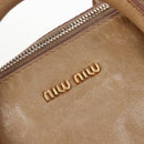 Miu Miu Hand Bag Leather 2way Beige Silver Auth 167765M-24