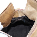 Miu Miu Hand Bag Leather 2way Beige Silver Auth 167765M-27