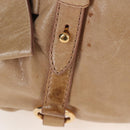 Miu Miu Hand Bag Leather 2way Beige Silver Auth 167765M-2