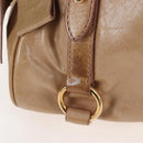 Miu Miu Hand Bag Leather 2way Beige Silver Auth 167765M-5