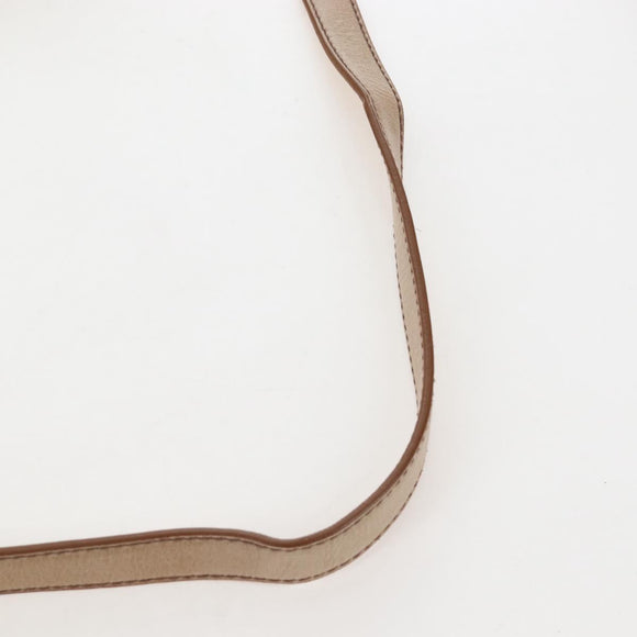 Miu Miu Hand Bag Leather 2way Beige Gold Auth 167766M