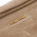 Miu Miu Hand Bag Leather 2way Beige Gold Auth 167766M-22