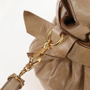 Miu Miu Hand Bag Leather 2way Beige Gold Auth 167766M-9