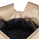 Miu Miu Hand Bag Leather 2way Beige Gold Auth 167766M-25
