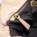 Miu Miu Hand Bag Leather 2way Beige Gold Auth 167766M-27