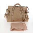 Miu Miu Hand Bag Leather 2way Beige Gold Auth 167766M-12