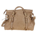 Miu Miu Hand Bag Leather 2way Beige Gold Auth 167766M-2
