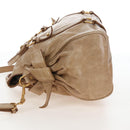 Miu Miu Hand Bag Leather 2way Beige Gold Auth 167766M-3