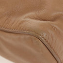 Miu Miu Hand Bag Leather 2way Beige Gold Auth 167767M-18
