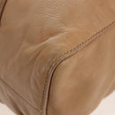 Miu Miu Hand Bag Leather 2way Beige Gold Auth 167767M-19