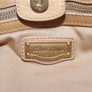 Miu Miu Hand Bag Leather 2way Beige Gold Auth 167767M-23