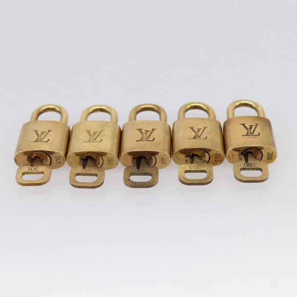 LOUIS VUITTON Padlock Metal 10 Set Gold LV Auth 167769