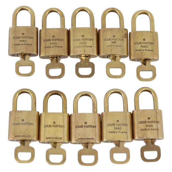 LOUIS VUITTON Padlock metal 10 Set Gold LV Auth 167771