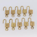 LOUIS VUITTON Padlock metal 10 Set Gold LV Auth 167771-8