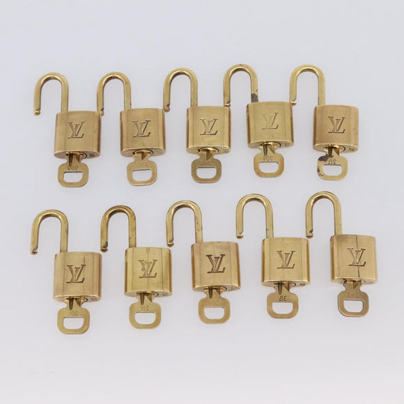 LOUIS VUITTON Padlock metal 10 Set Gold LV Auth 167771
