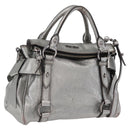 Miu Miu Hand Bag Leather 2way Silver Auth 167772M-1