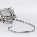 Miu Miu Hand Bag Leather 2way Silver Auth 167772M-9