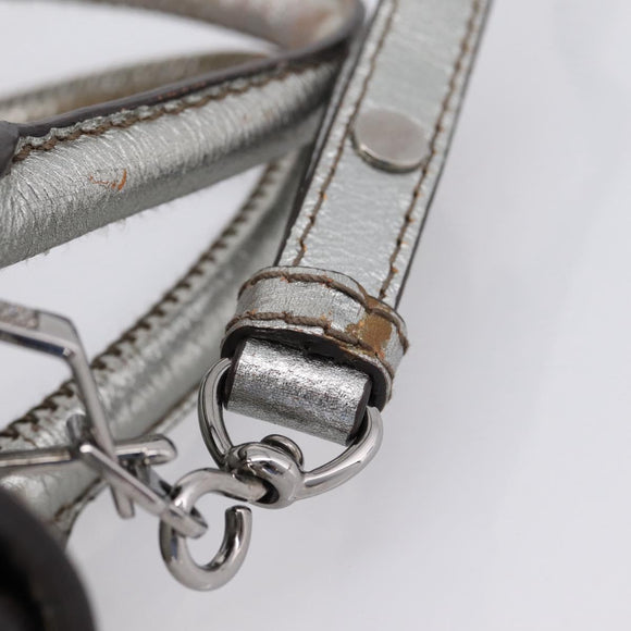 Miu Miu Hand Bag Leather 2way Silver Auth 167772M