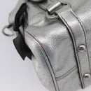 Miu Miu Hand Bag Leather 2way Silver Auth 167772M-20