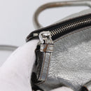 Miu Miu Hand Bag Leather 2way Silver Auth 167772M-22