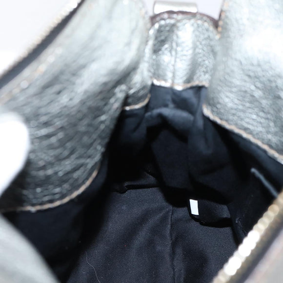 Miu Miu Hand Bag Leather 2way Silver Auth 167772M