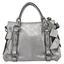 Miu Miu Hand Bag Leather 2way Silver Auth 167772M-2