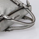 Miu Miu Hand Bag Leather 2way Silver Auth 167772M-7