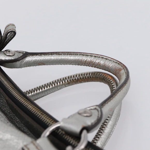Miu Miu Hand Bag Leather 2way Silver Auth 167772M