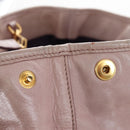 Miu Miu Hand Bag Leather 2way Pink Gold Auth 167773M-10