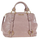 Miu Miu Hand Bag Leather 2way Pink Gold Auth 167773M-13