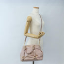 Miu Miu Hand Bag Leather 2way Pink Gold Auth 167773M-27