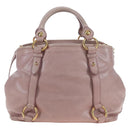 Miu Miu Hand Bag Leather 2way Pink Gold Auth 167773M-2