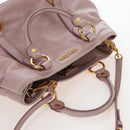 Miu Miu Hand Bag Leather 2way Pink Gold Auth 167773M-6