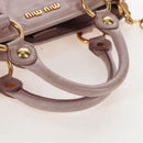 Miu Miu Hand Bag Leather 2way Pink Gold Auth 167773M-7