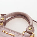 Miu Miu Hand Bag Leather 2way Pink Gold Auth 167773M-14