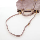 Miu Miu Hand Bag Leather 2way Pink Gold Auth 167773M-8