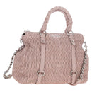 Miu Miu Hand Bag Leather 2way Pink Silver Auth 167775M-1