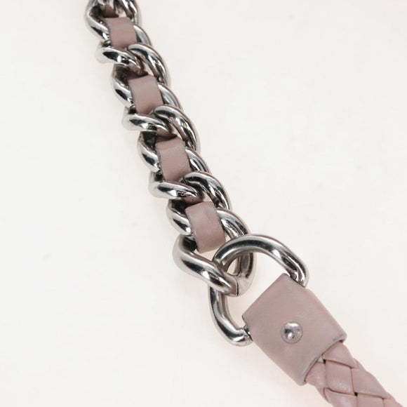 Miu Miu Hand Bag Leather 2way Pink Silver Auth 167775M