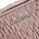 Miu Miu Hand Bag Leather 2way Pink Silver Auth 167775M-23